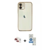 MARSİLYAN™- iPhone 11 Kılıf Vadi Minimal - Şeffaf Royal Nano Ekran Koruyucu + Pers Alüminyum Kamera Lens - KI