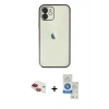 MARSİLYAN™- iPhone 11 Kılıf Vadi Minimal - Şeffaf Royal Nano Ekran Koruyucu + Pers Alüminyum Kamera Lens - KI