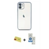 MARSİLYAN™- iPhone 11 Kılıf Vadi Minimal - Şeffaf Royal Nano Ekran Koruyucu + Rainbow Kamera Lens Koruma Cam - KI