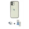 MARSİLYAN™- iPhone 11 Kılıf Vadi Minimal - Şeffaf Royal Nano Ekran Koruyucu + Pers Alüminyum Kamera Lens - LT