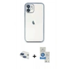 MARSİLYAN™- iPhone 11 Kılıf Vadi Minimal - Şeffaf Royal Nano Ekran Koruyucu + Pers Alüminyum Kamera Lens - LT