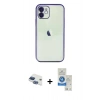 MARSİLYAN™- iPhone 11 Kılıf Vadi Minimal - Şeffaf Royal Nano Ekran Koruyucu + Pers Alüminyum Kamera Lens - LT