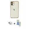 MARSİLYAN™- iPhone 11 Kılıf Vadi Minimal - Şeffaf Royal Nano Ekran Koruyucu + Pers Alüminyum Kamera Lens - YL