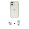 MARSİLYAN™- iPhone 11 Kılıf Vadi Minimal - Şeffaf Uv Polymer Nano Ekran Koruyucu + Gökkuşağı Pers Alüminyum Kamera Lens