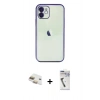 MARSİLYAN™- iPhone 11 Kılıf Vadi Minimal - Şeffaf Uv Polymer Nano Ekran Koruyucu + Pers Alüminyum Kamera Lens - GD