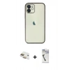 MARSİLYAN™- iPhone 11 Kılıf Vadi Minimal - Şeffaf Uv Polymer Nano Ekran Koruyucu + Pers Alüminyum Kamera Lens - GD