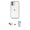 MARSİLYAN™- iPhone 11 Kılıf Vadi Minimal - Şeffaf Uv Polymer Nano Ekran Koruyucu + Pers Alüminyum Kamera Lens - KI