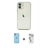 MARSİLYAN™- iPhone 11 Kılıf Vadi Minimal - Şeffaf Uv Polymer Nano Ekran Koruyucu + Neon Fosforlu Kamera Lens - MI