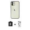 MARSİLYAN™- iPhone 11 Kılıf Vadi Minimal - Şeffaf Uv Polymer Nano Ekran Koruyucu + PVD Metal Kamera Lens - MI