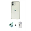 MARSİLYAN™- iPhone 11 Kılıf Vadi Minimal - Şeffaf Uv Polymer Nano Ekran Koruyucu + Raze Metal Kamera Lens - MI