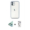 MARSİLYAN™- iPhone 11 Kılıf Vadi Minimal - Şeffaf Uv Polymer Nano Ekran Koruyucu + Raze Metal Kamera Lens - MI