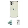 MARSİLYAN™- iPhone 11 Kılıf Vadi Minimal - Şeffaf Uv Polymer Nano Ekran Koruyucu + Raze Metal Kamera Lens - MI