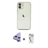 MARSİLYAN™- iPhone 11 Kılıf Vadi Minimal - Şeffaf Uv Polymer Nano Ekran Koruyucu + Raze Metal Kamera Lens - MR