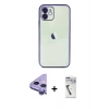 MARSİLYAN™- iPhone 11 Kılıf Vadi Minimal - Şeffaf Uv Polymer Nano Ekran Koruyucu + Raze Metal Kamera Lens - MR