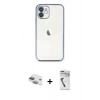 MARSİLYAN™- iPhone 11 Kılıf Vadi Minimal - Şeffaf Uv Polymer Nano Ekran Koruyucu + Pers Alüminyum Kamera Lens - YL