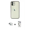 MARSİLYAN™- iPhone 11 Kılıf Vadi Minimal - Şeffaf Uv Polymer Nano Ekran Koruyucu + Pers Alüminyum Kamera Lens - YL
