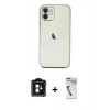 MARSİLYAN™- iPhone 11 Kılıf Vadi Minimal - Şeffaf Uv Polymer Nano Ekran Koruyucu + PVD Metal Kamera Lens - MI