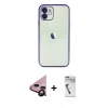 MARSİLYAN™- iPhone 11 Kılıf Vadi Minimal - Şeffaf Uv Polymer Nano Ekran Koruyucu + Raze Metal Kamera Lens - SH
