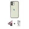 MARSİLYAN™- iPhone 11 Kılıf Vadi Minimal - Şeffaf Uv Polymer Nano Ekran Koruyucu + Raze Metal Kamera Lens - SH