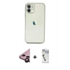 MARSİLYAN™- iPhone 11 Kılıf Vadi Minimal - Şeffaf Uv Polymer Nano Ekran Koruyucu + Raze Metal Kamera Lens - SH