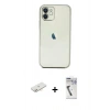 MARSİLYAN™- iPhone 11 Kılıf Vadi Minimal - Şeffaf Uv Polymer Nano Ekran Koruyucu + Renkli Kamera Lens Koruma Cam - YL