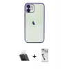 MARSİLYAN™- iPhone 11 Kılıf Vadi Minimal - Şeffaf Uv Polymer Nano Ekran Koruyucu + Kamera Lens Koruma Cam - SF