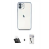 MARSİLYAN™- iPhone 11 Kılıf Vadi Minimal - Şeffaf Uv Polymer Nano Ekran Koruyucu + Kamera Lens Koruma Cam - SF