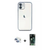 MARSİLYAN™- iPhone 11 Kılıf Vadi Minimal - Siyah 360 Mat Full Body Arka Koruyucu + Pers Alüminyum Kamera Lens - GI