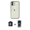 MARSİLYAN™- iPhone 11 Kılıf Vadi Minimal - Siyah 360 Mat Full Body Arka Koruyucu + PVD Metal Kamera Lens - MI