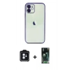 MARSİLYAN™- iPhone 11 Kılıf Vadi Minimal - Siyah 360 Mat Full Body Arka Koruyucu + PVD Metal Kamera Lens - MI