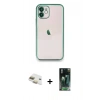 MARSİLYAN™- iPhone 11 Kılıf Vadi Minimal - Siyah 360 Mat Full Body Arka Koruyucu + Pers Alüminyum Kamera Lens - GD