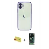 MARSİLYAN™- iPhone 11 Kılıf Vadi Minimal - Siyah 360 Mat Full Body Arka Koruyucu + Rainbow Kamera Lens Koruma Cam - KI