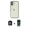 MARSİLYAN™- iPhone 11 Kılıf Vadi Minimal - Siyah 360 Mat Full Body Arka Koruyucu + PVD Metal Kamera Lens - SH