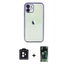 MARSİLYAN™- iPhone 11 Kılıf Vadi Minimal - Siyah 360 Mat Full Body Arka Koruyucu + PVD Metal Kamera Lens - SH
