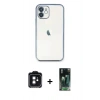 MARSİLYAN™- iPhone 11 Kılıf Vadi Minimal - Siyah 360 Mat Full Body Arka Koruyucu + PVD Metal Kamera Lens - SH