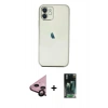 MARSİLYAN™- iPhone 11 Kılıf Vadi Minimal - Siyah 360 Mat Full Body Arka Koruyucu + Raze Metal Kamera Lens - SH