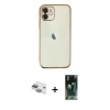 MARSİLYAN™- iPhone 11 Kılıf Vadi Minimal - Siyah 360 Mat Full Body Arka Koruyucu + Pers Alüminyum Kamera Lens - YL