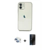 MARSİLYAN™- iPhone 11 Kılıf Vadi Minimal - Siyah 3D Antistatik Hayalet Cam Ekran Koruyucu + Pers Alüminyum Kamera Lens - GI
