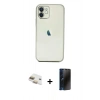 MARSİLYAN™- iPhone 11 Kılıf Vadi Minimal - Siyah 3D Antistatik Hayalet Cam Ekran Koruyucu + Pers Alüminyum Kamera Lens - GD
