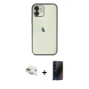 MARSİLYAN™- iPhone 11 Kılıf Vadi Minimal - Siyah 3D Antistatik Hayalet Cam Ekran Koruyucu + Pers Alüminyum Kamera Lens - GD