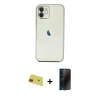 MARSİLYAN™- iPhone 11 Kılıf Vadi Minimal - Siyah 3D Antistatik Hayalet Cam Ekran Koruyucu + Rainbow Kamera Lens Koruma Cam - KI