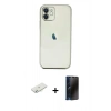 MARSİLYAN™- iPhone 11 Kılıf Vadi Minimal - Siyah 3D Antistatik Hayalet Cam Ekran Koruyucu + Renkli Kamera Lens Koruma Cam - SI