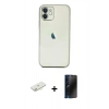 MARSİLYAN™- iPhone 11 Kılıf Vadi Minimal - Siyah 3D Antistatik Hayalet Cam Ekran Koruyucu + Renkli Kamera Lens Koruma Cam - SI