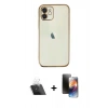 MARSİLYAN™- iPhone 11 Kılıf Vadi Minimal - Siyah 3D Antistatik Mat Seramik Nano Ekran Koruyucu + Kamera Lens Koruma Cam - SF