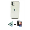 MARSİLYAN™- iPhone 11 Kılıf Vadi Minimal - Siyah 3D Antistatik Mat Seramik Nano Ekran Koruyucu + Raze Metal Kamera Lens - MI