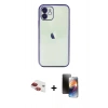 MARSİLYAN™- iPhone 11 Kılıf Vadi Minimal - Siyah 3D Antistatik Mat Seramik Nano Ekran Koruyucu + Pers Alüminyum Kamera Lens - KI