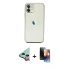 MARSİLYAN™- iPhone 11 Kılıf Vadi Minimal - Siyah 3D Antistatik Mat Seramik Nano Ekran Koruyucu + Raze Metal Kamera Lens - KI