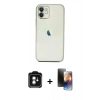 MARSİLYAN™- iPhone 11 Kılıf Vadi Minimal - Siyah 3D Antistatik Mat Seramik Nano Ekran Koruyucu + PVD Metal Kamera Lens - YL