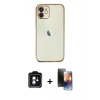 MARSİLYAN™- iPhone 11 Kılıf Vadi Minimal - Siyah 3D Antistatik Mat Seramik Nano Ekran Koruyucu + PVD Metal Kamera Lens - YL