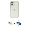 MARSİLYAN™- iPhone 11 Kılıf Vadi Minimal - Siyah 3D Antistatik Seramik Nano Ekran Koruyucu + Pers Alüminyum Kamera Lens - KI